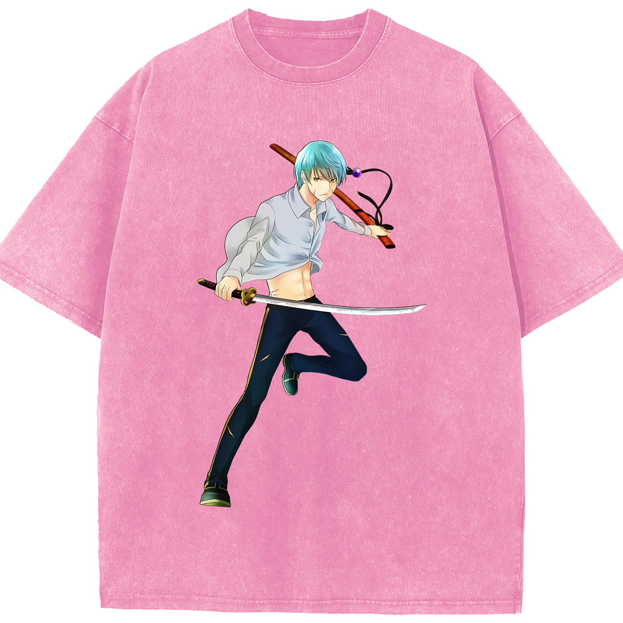 （画像用） 刀剣乱舞 Touken Ranbu 綿100% ヴィンテージ風 半袖Tシャツ（フロントプリント）